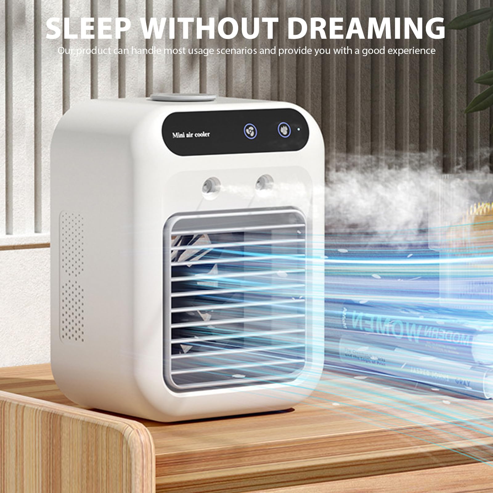 Mini Condizionatore Portatile, Raffreddatore d'aria Portatile, Ventilatore Ricaricabile USB Evaporazione Depuratore con 2 Modalità, Climatizzatore Silenzioso per Casa Ufficio(White)