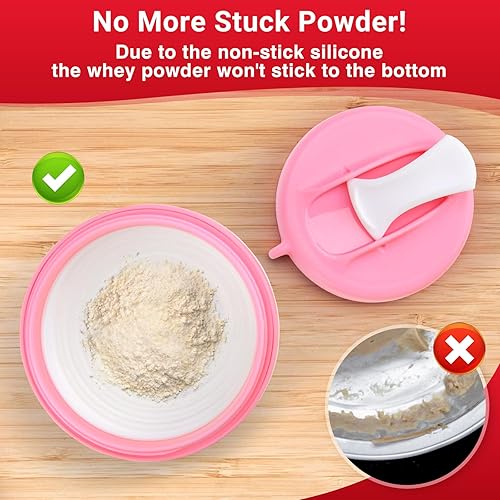 Miniatura 8 de Botella mezcladora de proteínas, plegable, de grado alimenticio, tapa a prueba de fugas, 20.3 fl oz, 20 onzas, coctelera rosa, vaso mezclador de