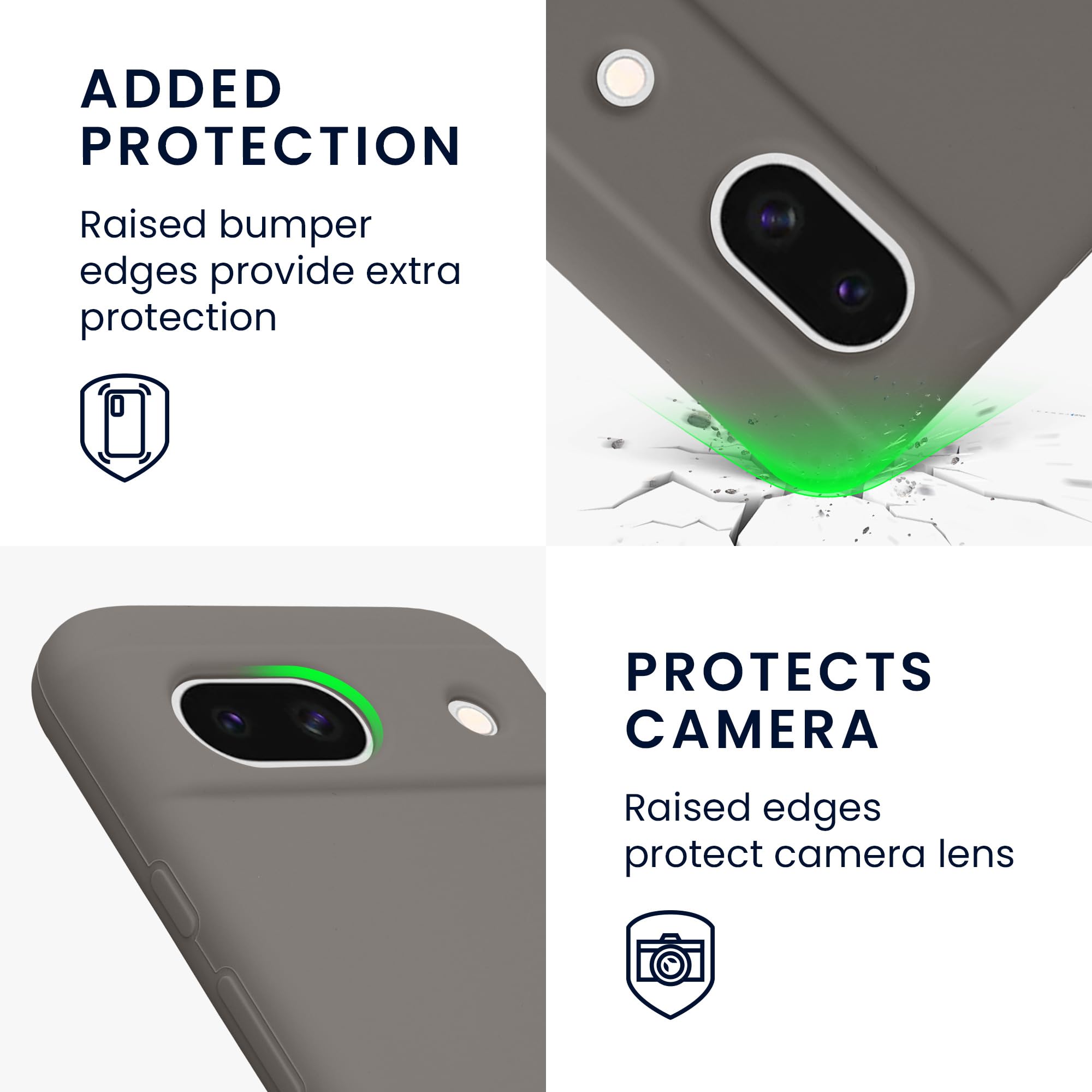 kwmobile Case Compatible with Google Pixel 8a Case - TPU Silicone Phone Cover with Soft Finish - Stone Dust - Image 3