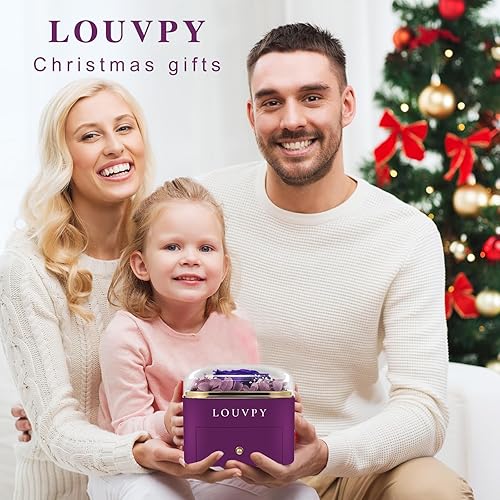 Miniatura 10 de Forever Roses - Idea de regalo para mamá, rosa de la Bella y la Bestia en cúpula de cristal, flor de rosa preservada eterna, regalo para ella