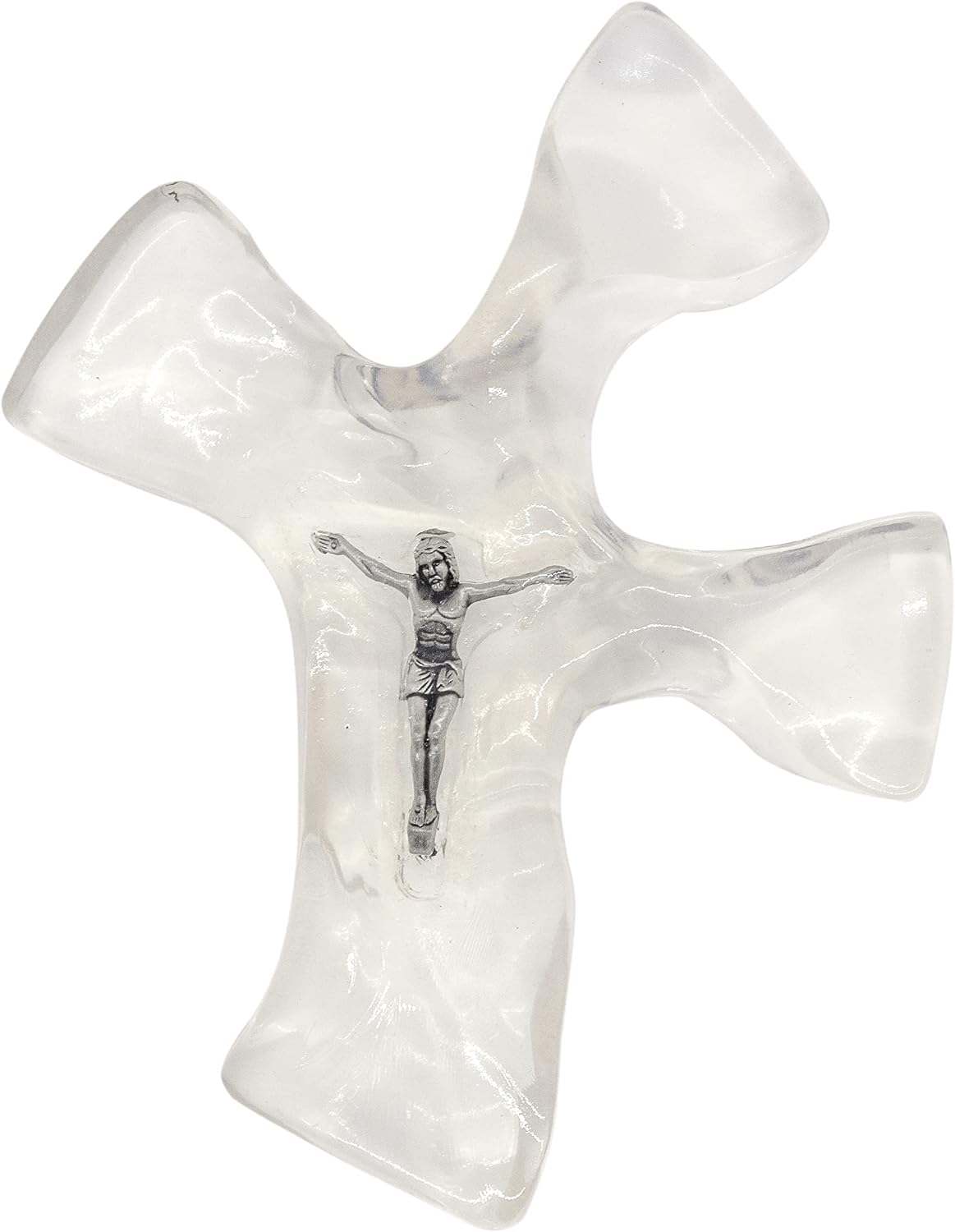 VILLAGE GIFT IMPORTERS The Original Clinging Cross © by Not So Plain Jane with Silver-Tone Corpus | Contours to the Human Hand