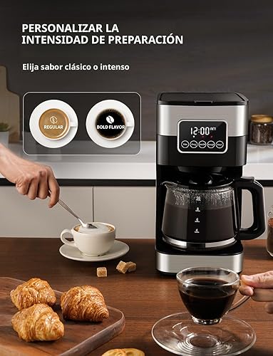 Miniatura 3 de SHARDOR Cafetera programable de 10 tazas, cafetera de goteo regular y fuerte para el hogar y la oficina, apagado automático, filtro permanente,