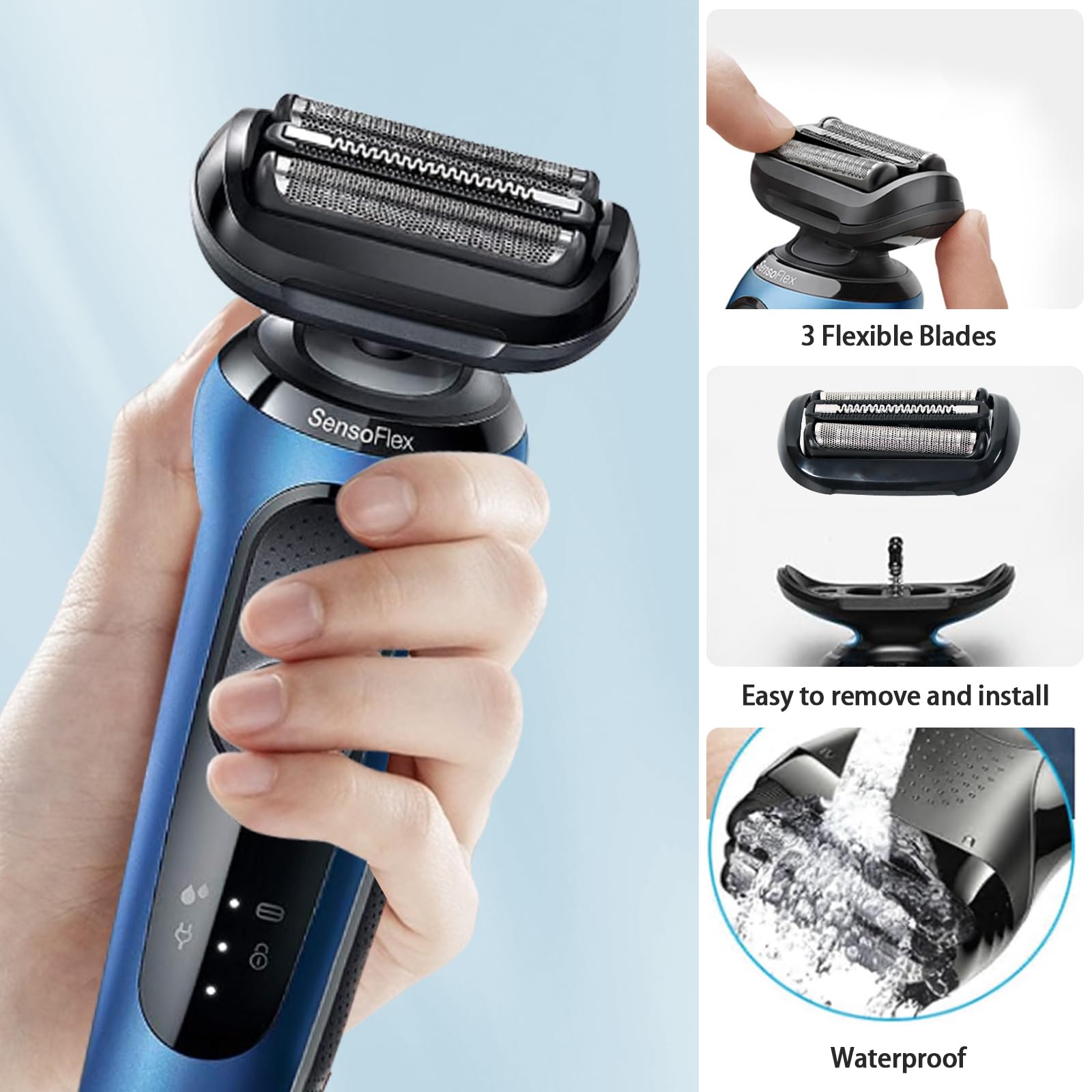 53B Testina Rasoio Serie 5, S5 Testina di Ricambio Serie 5 Accessori di Ricambio per Rasoio 53B Compatibile Con Series 5 und 6 Series 5018S 5049S 5762 5764 6075CC 6020S 6040CS