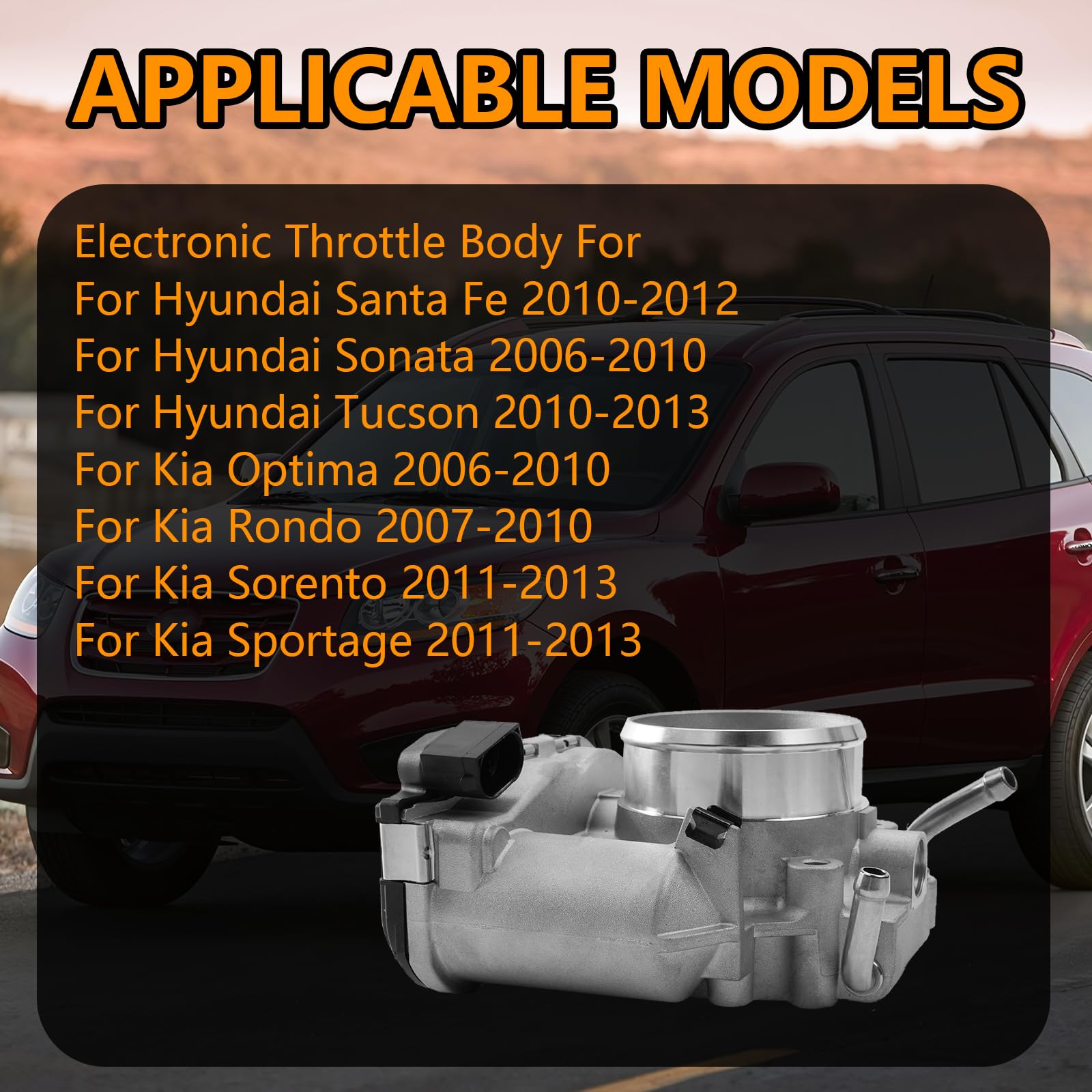 A-Premium Electronic Throttle Body For Hyundai & Kia 2.0L/2.4L Models (Santa Fe, Sonata, Optima, Sportage)