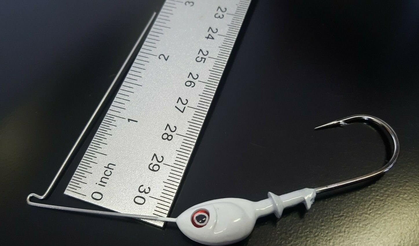 5 Custom Guppy Minnow R Bend Spinnerbait Heads Spinner Bass Pike - White 3/8oz