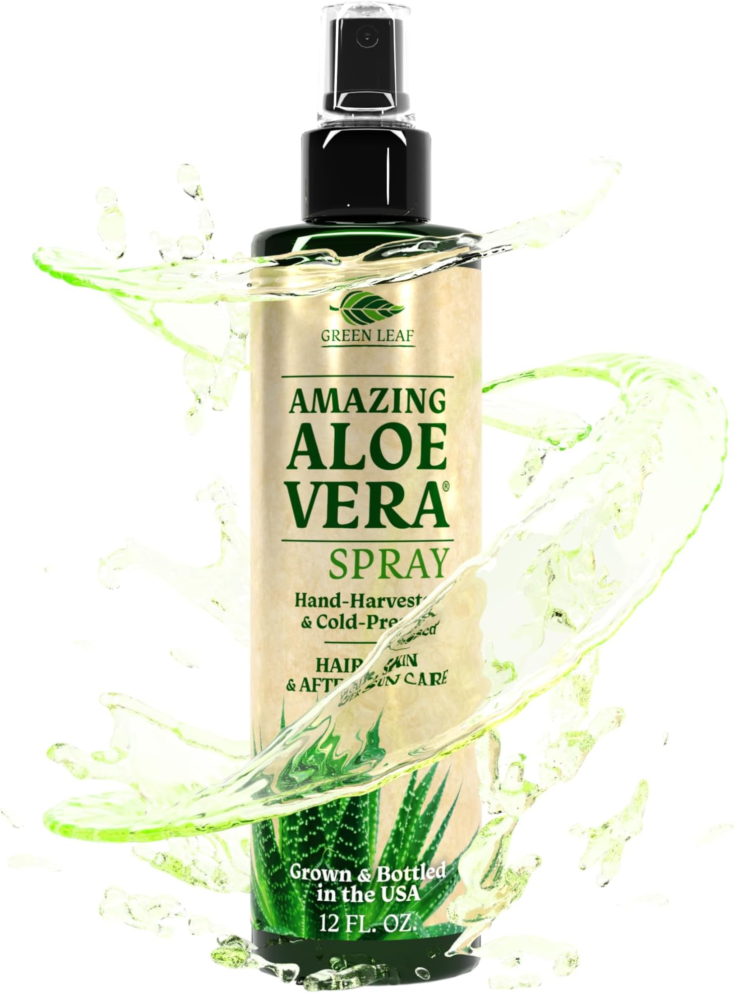 Green Leaf Naturals Organic Aloe Vera Gel Spray, 12 Ounce by green leaf Naturals