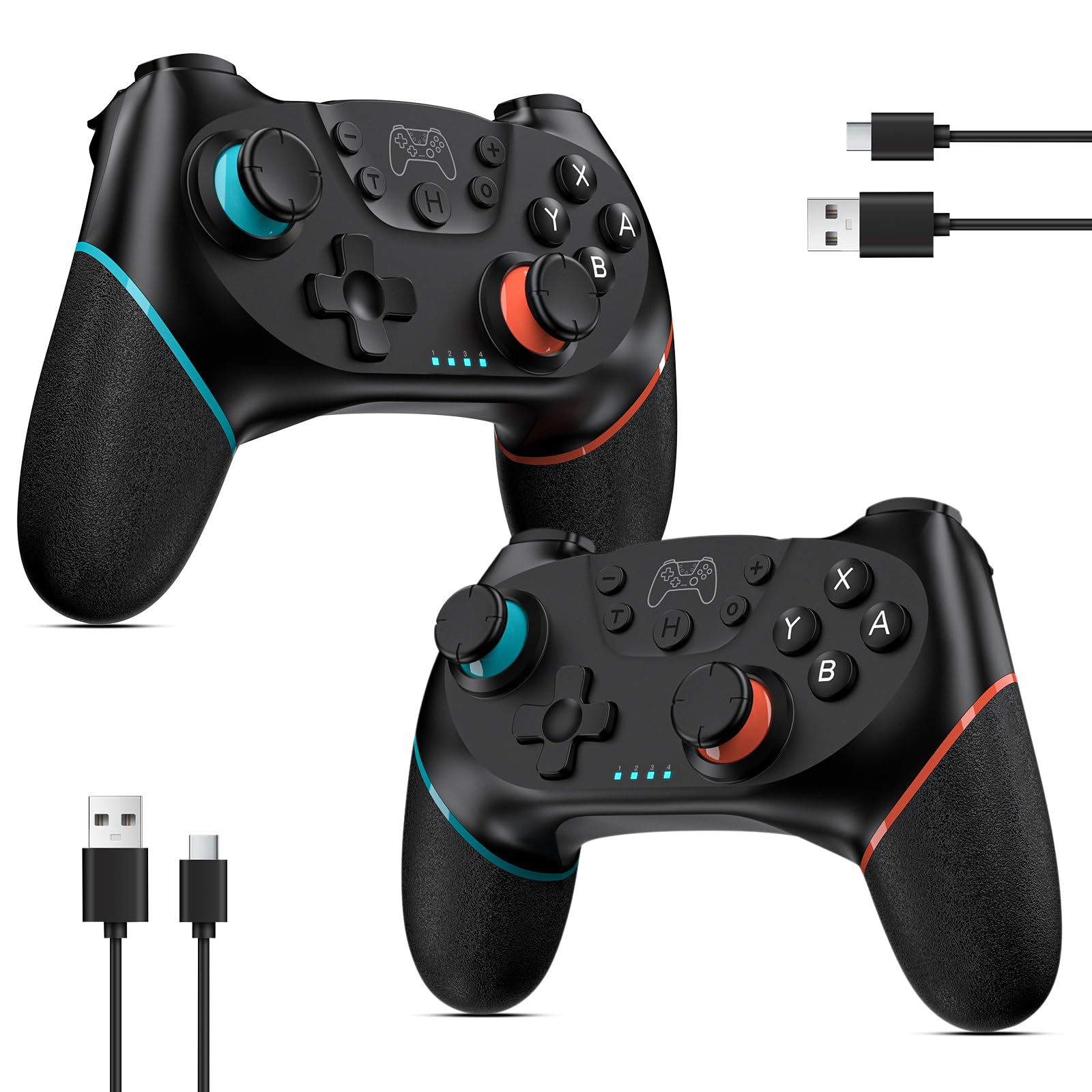 Reddening Switch 2 Controller für Switch/Switch 2/Switch Lite/Switch OLED,Switch Controller mit Doppel Vibration,Switch 2 Pro Controller mit 6 Achsen Gyro,Hall Joystick,Aufwachen,Turbo