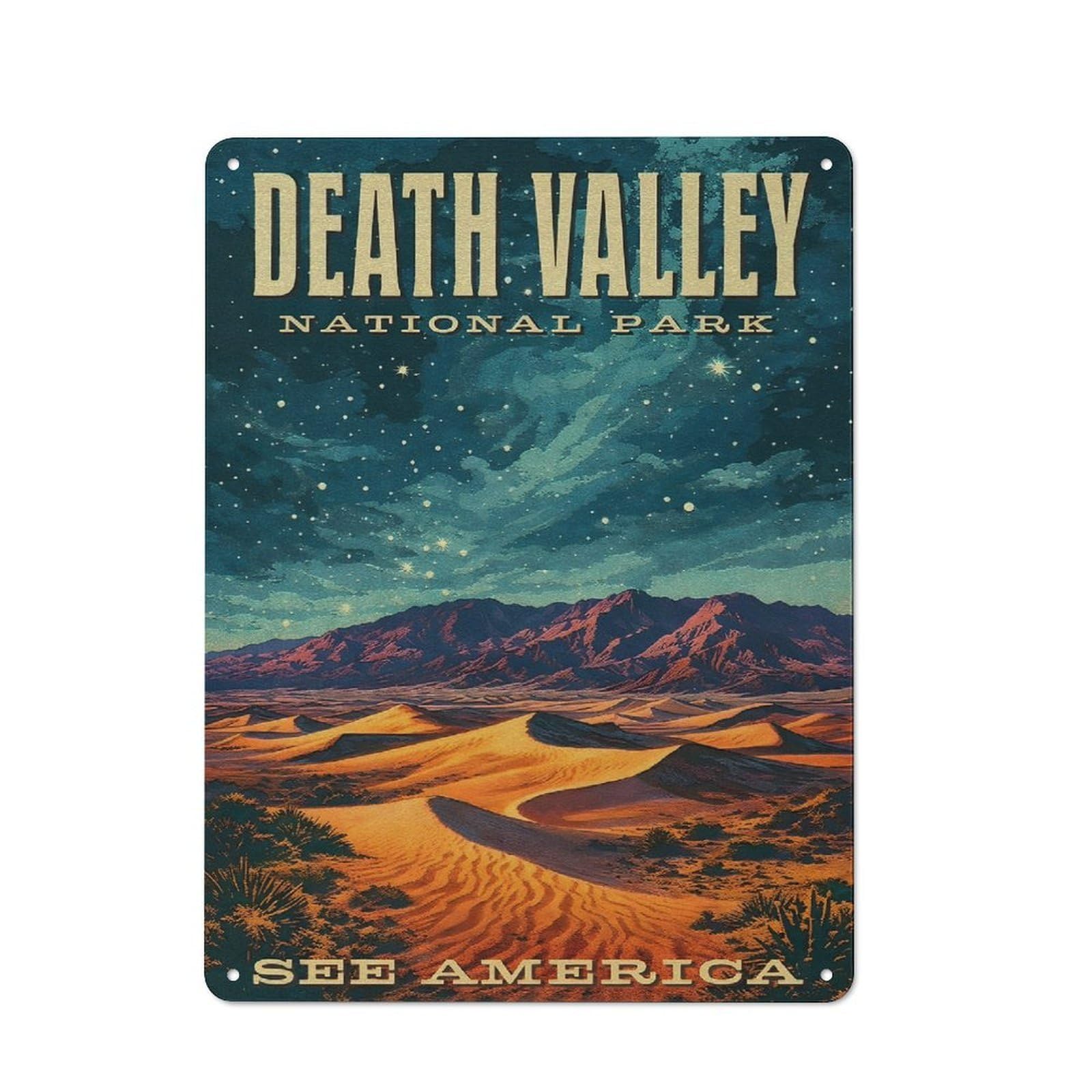 Junmoney Style-1 Vintage Tin Sign 40X30cm With Death Valley National Park Vintage For Man Cave Or Games Room, For Vintage Wall Decor Fans, For Metal Sign Collectors