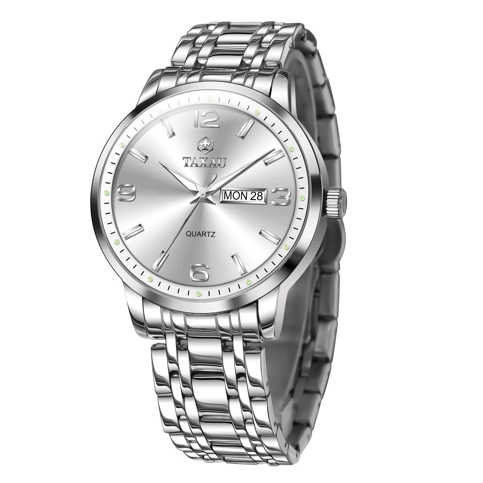 Taxau Herren Uhren Lederarmband Schwarz Ziffernblatt Analog