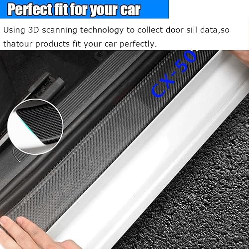 Miniatura 4 de Kakash Accesorios interiores personalizados para Mazda CX-50 2023 2024 borde de cuero para umbral de puerta de automóvil, 4D de fibra de carbono