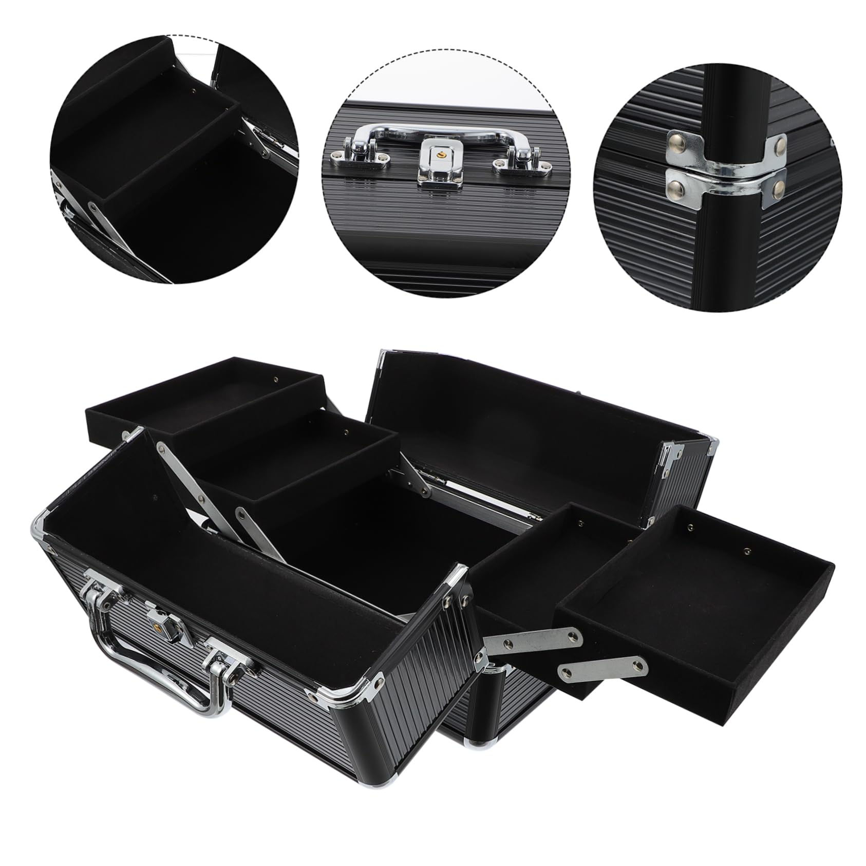 VALICLUD Étui de Rangement pour Outils Cosmétiques Trousse de Maquillage en Alliage D'aluminium pour Filles Stockage Ordonné et Polyvalent, Travail Événements