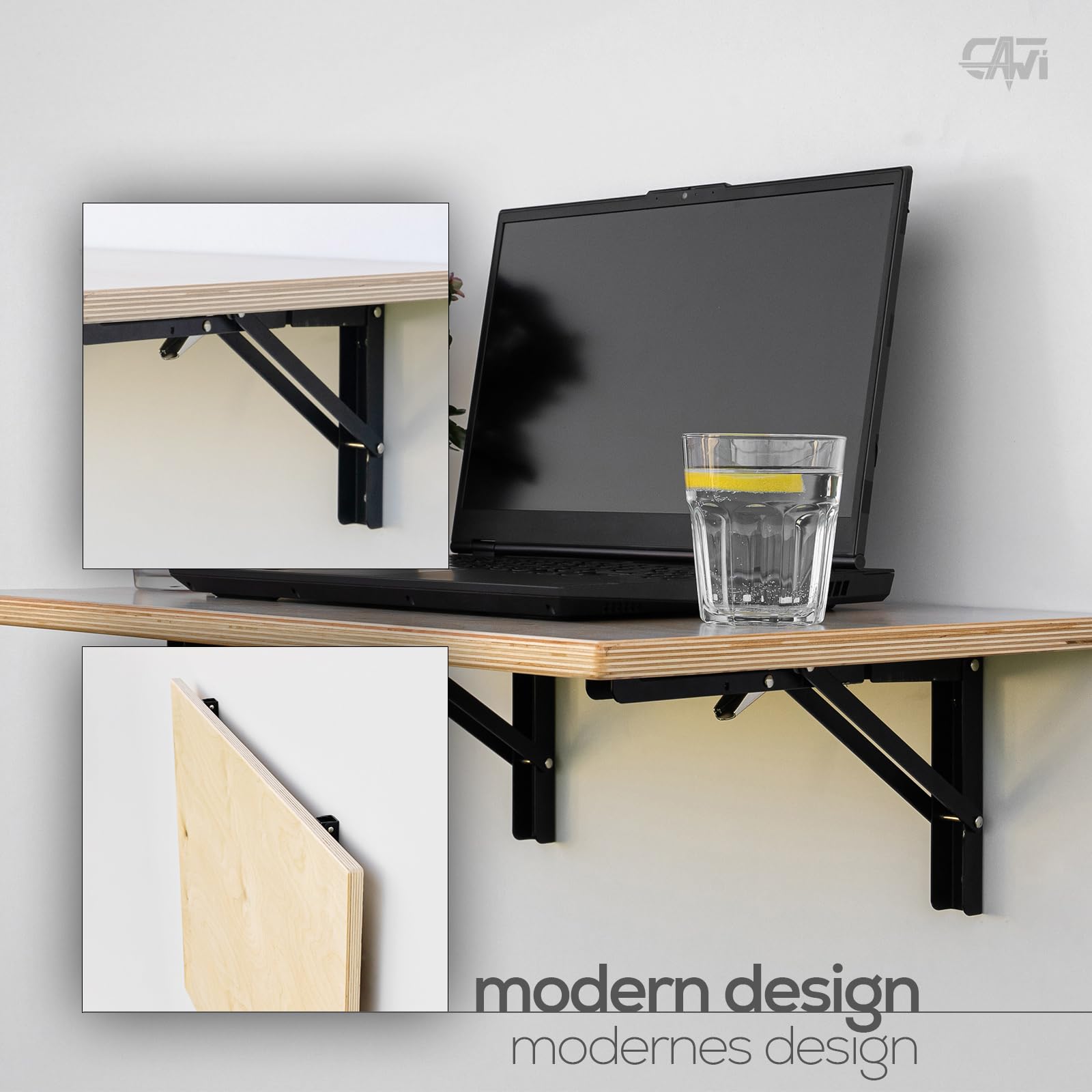 Table pliante murale robuste en bois massif : table de cuisine pliante et bureau suspendu, table pliante en MDF laminé