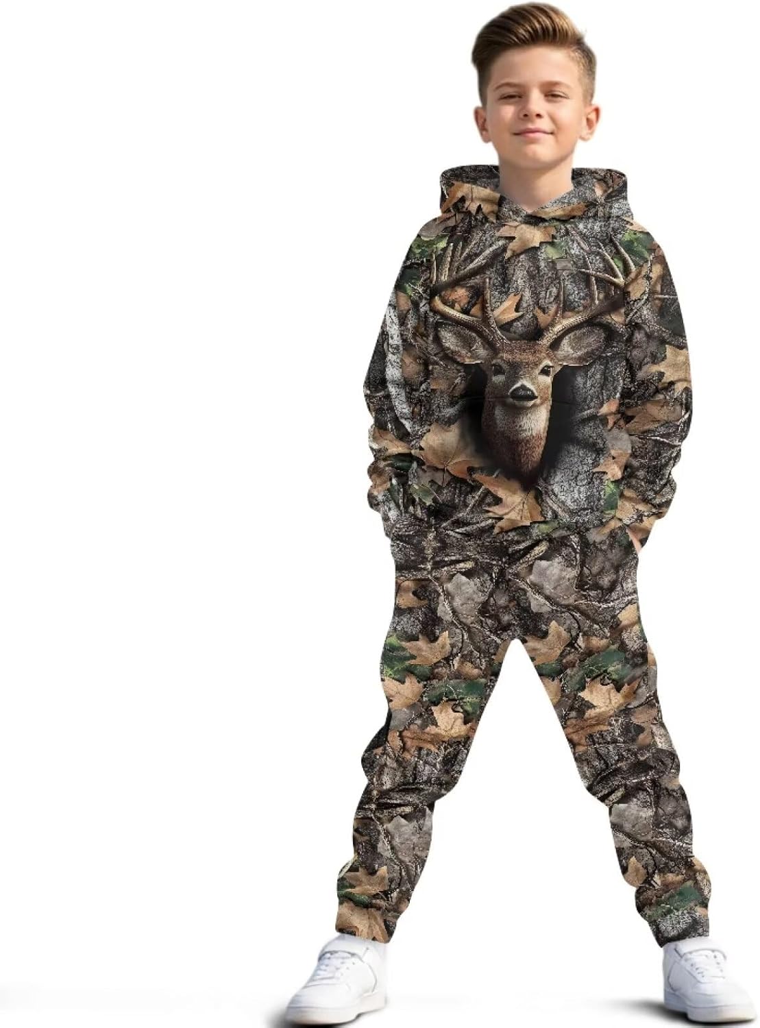 Pensura Kid Boy Girl Outfit Long Sleeve Pullover Hoodie and Jogger Pants, Graphic Printed Outfit Set of 2