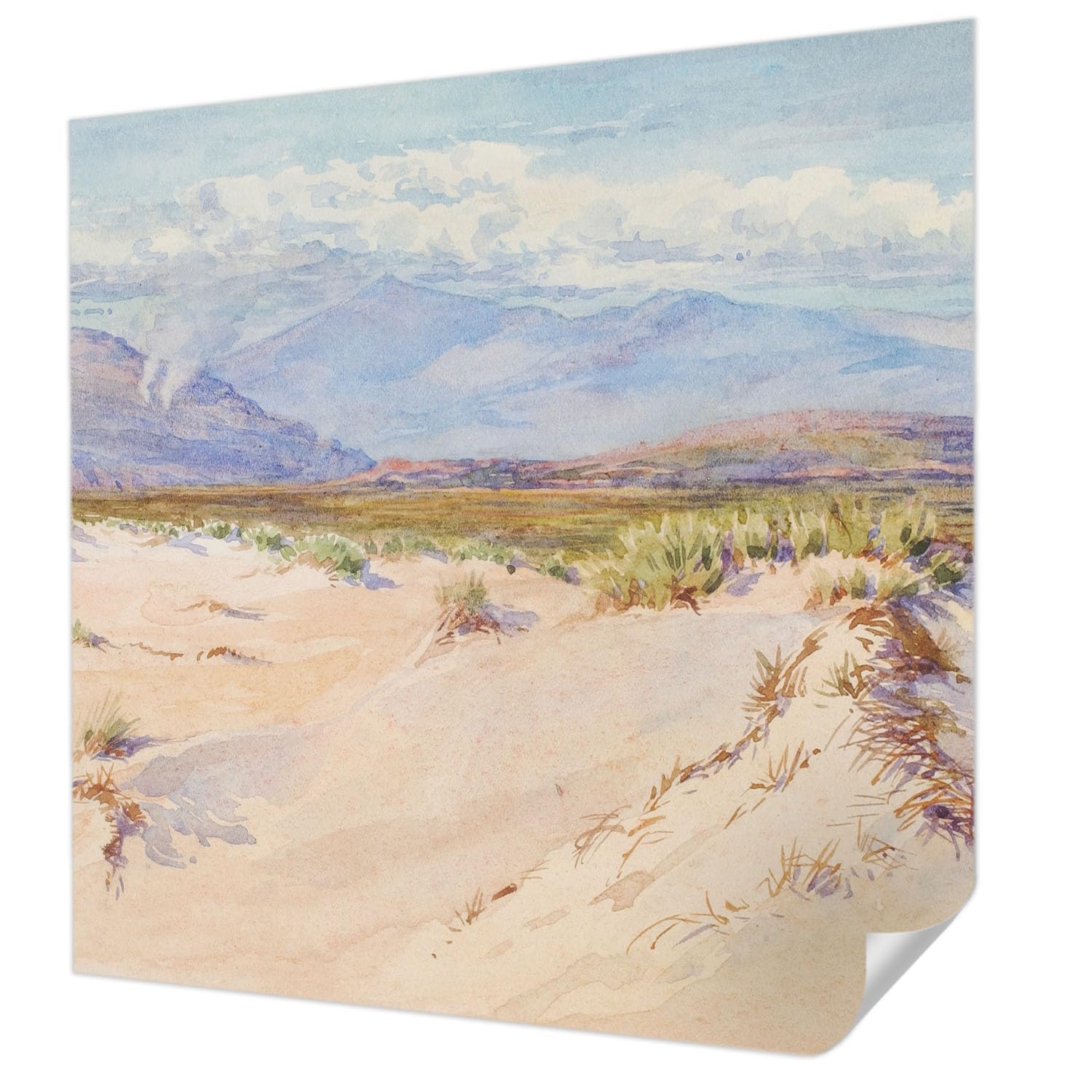 Paysage désertique sur revêtement mural autocollant 250x250 cm pour une chambre lumineuse