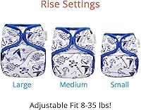 Vista 2 de OsoCozy Fundas de pañales de tela de talla única: ajuste a presión ajustable y refuerzos de doble pierna para bebés niños y niñas de 8 a 35 libras.