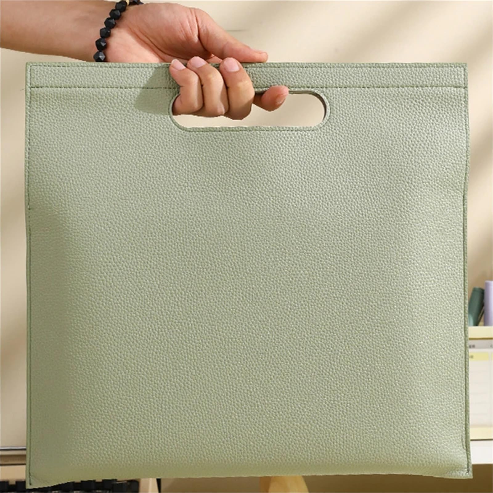 Skórzana torba na dokumenty, Leather A4 Document Bag With Magnetic Tablet Holder Multicolor 34 x 32 cm(Brown Orange)
