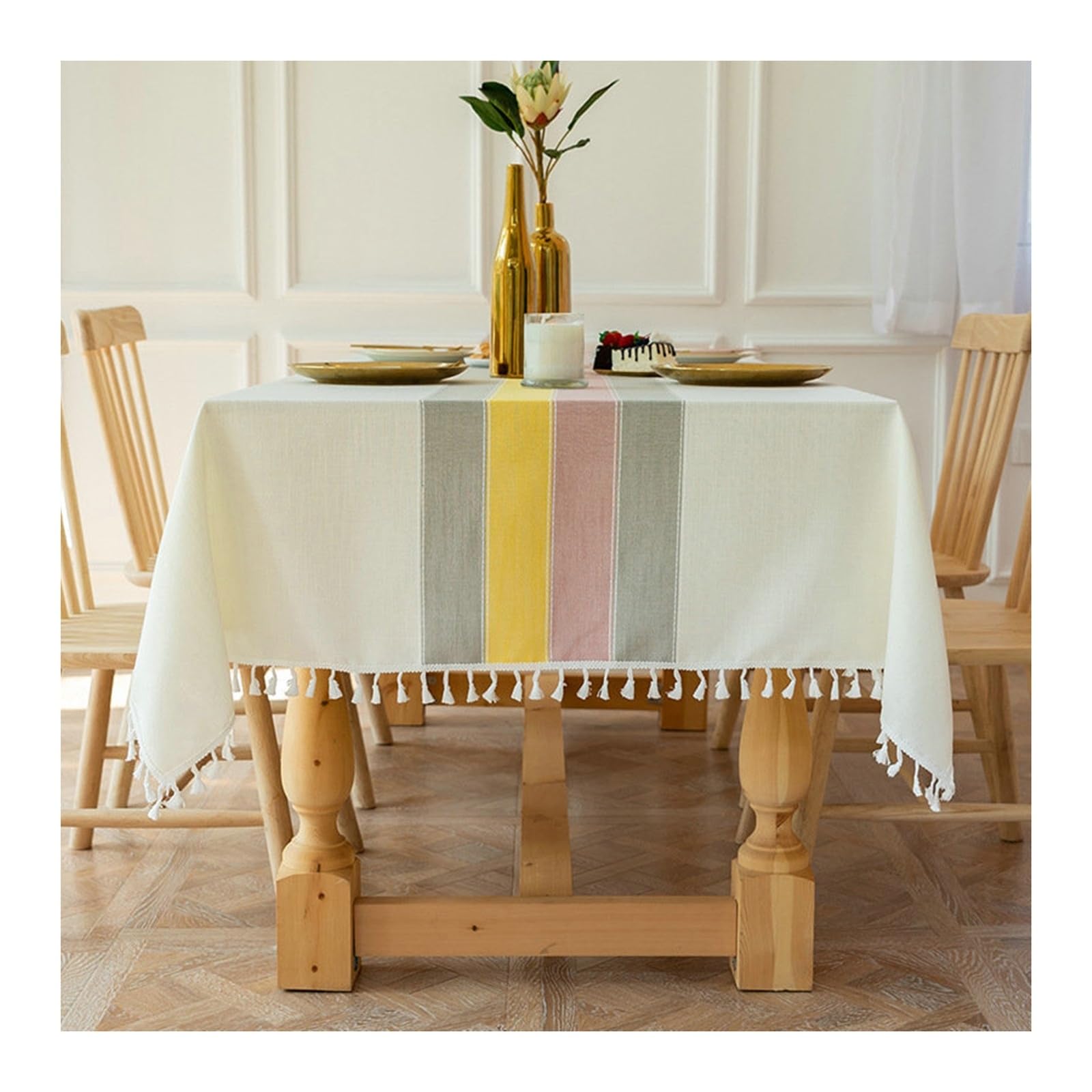 Nappe de table anti tache multicolore 140x200 pour vos repas de famille