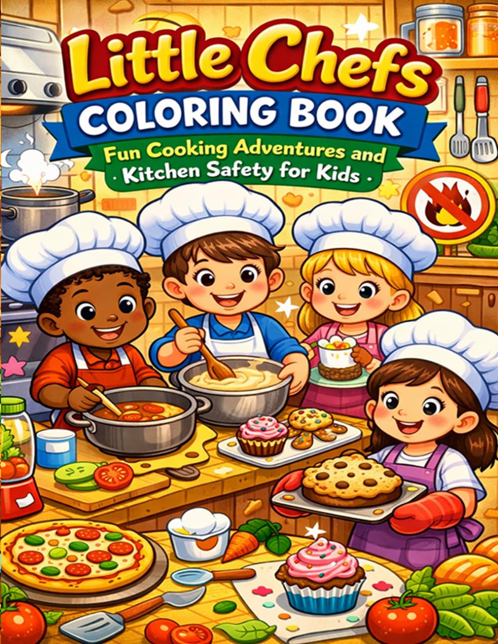 Little Chefs Coloring Book: Fun Cooking Adventures and Kitchen Safety for Kids