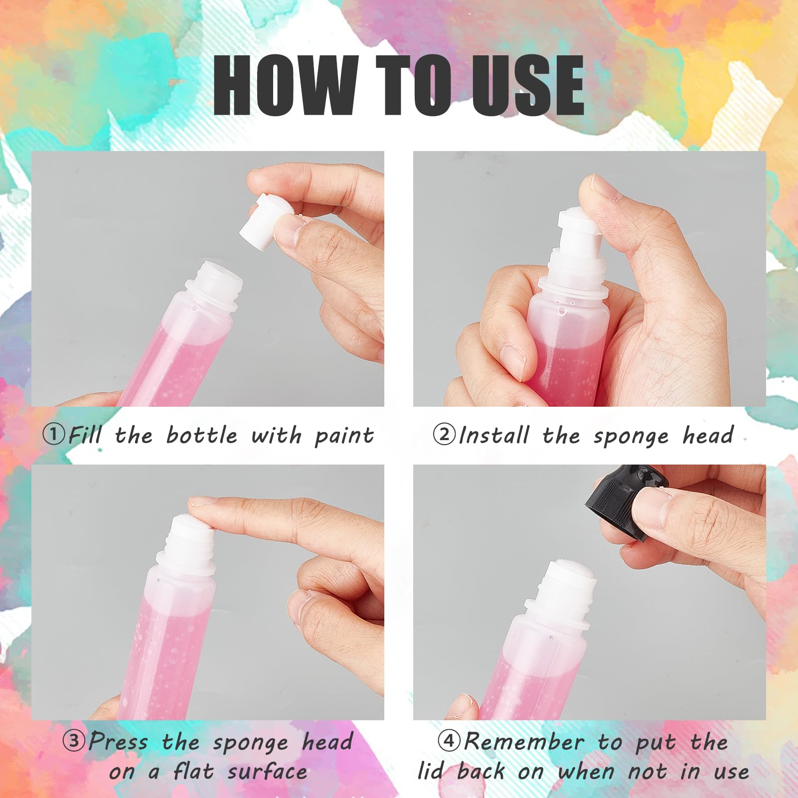 Lot De 10 Flacons Spray Plastique Vides Transparents - Pour Peinture, Aquarelle, Pigments, Rechargeables, DIY - 14