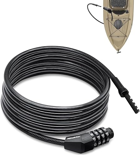 NDakter Candado de cable, combinación de 4 dígitos reiniciable de 0.315 in, cerradura de cable antirrobo, 27 pies resistente a la intemperie para