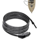 NDakte Bike Lock, Extra Long Straight Cable Lock(6ft to 27ft) with Resettable Combination, Unique Male Narrow Designed to Especially Suitable for Kayak, Scooter and Paddle Boards Canoe Jet Ski
