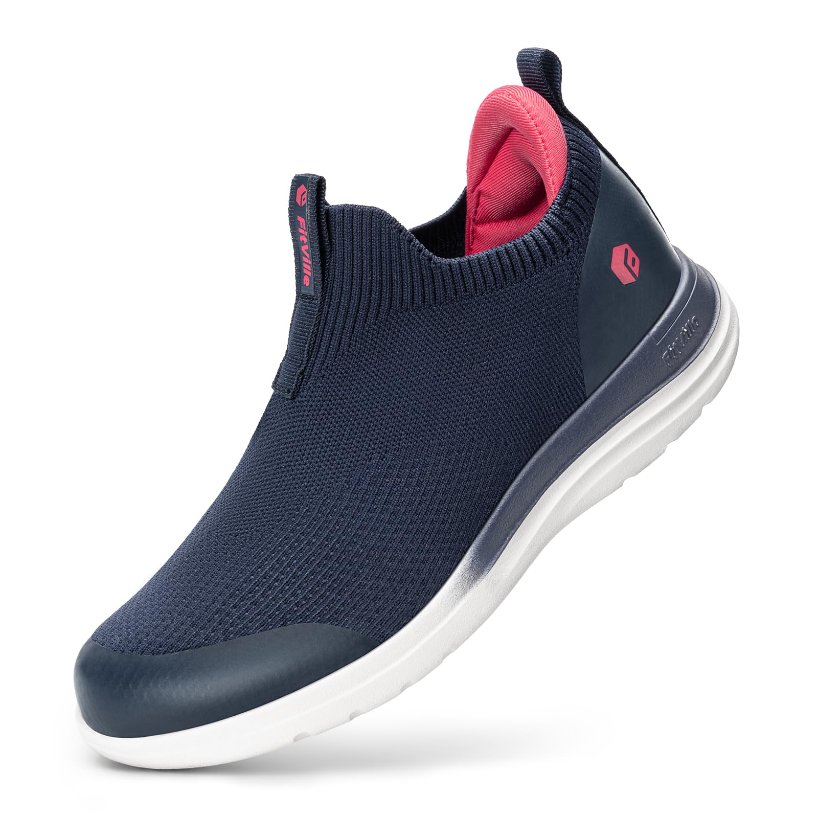 FitVille Slip on Sneaker Damen Extra Weite Walkingschuhe Atmungsaktive Turnschuhe Leichte Freizeitschuhe Freihändige Schlupfschuhe Bequeme Sportschuhe Fitness Jogging Outdoor Gym BriskWalk V3