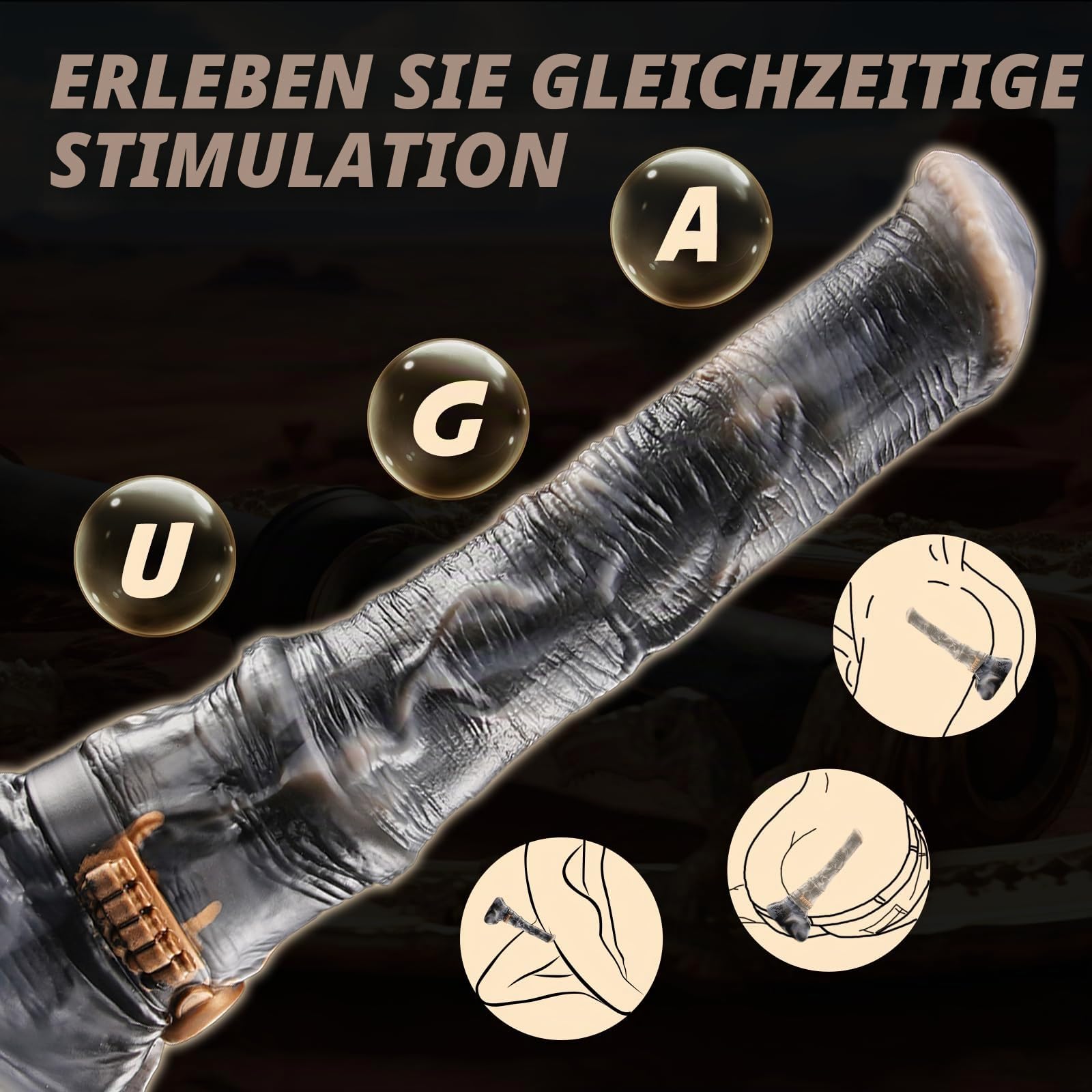 Nothosaur Hunter Jack (mit Schlauch) 44cm Fantasy Horse Dildo - Dickes Platin Silikon Mittelfeste Tier Dildo mit starkem Saugtasch, G-Spot Anal Prostata Sexspielzeug f ür Männer Frauen Erwachsene