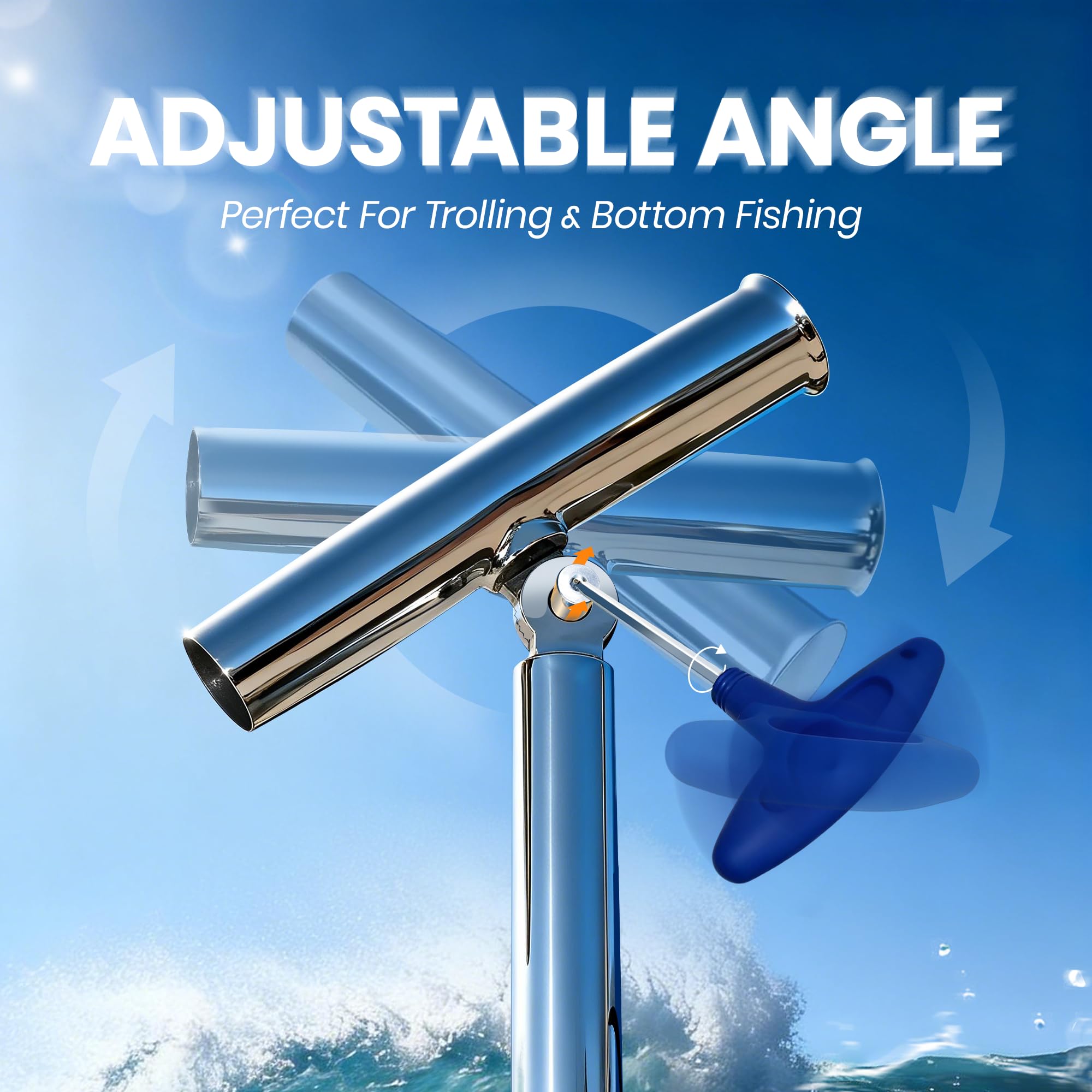 Outrigger Angelrutenhalter für Schleppangeln, Edelstahl, Angelrutenhalter, Ausleger für Marine, Yacht, Boot, Kajak, Wohnmobil, LKW, Wohnmobil, 2 Stück