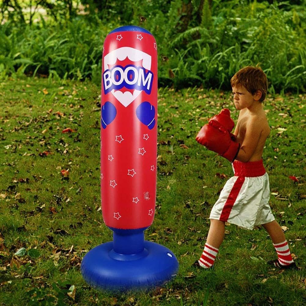 Saco de boxeo para niños 48 pulgadas con guantes inflable
