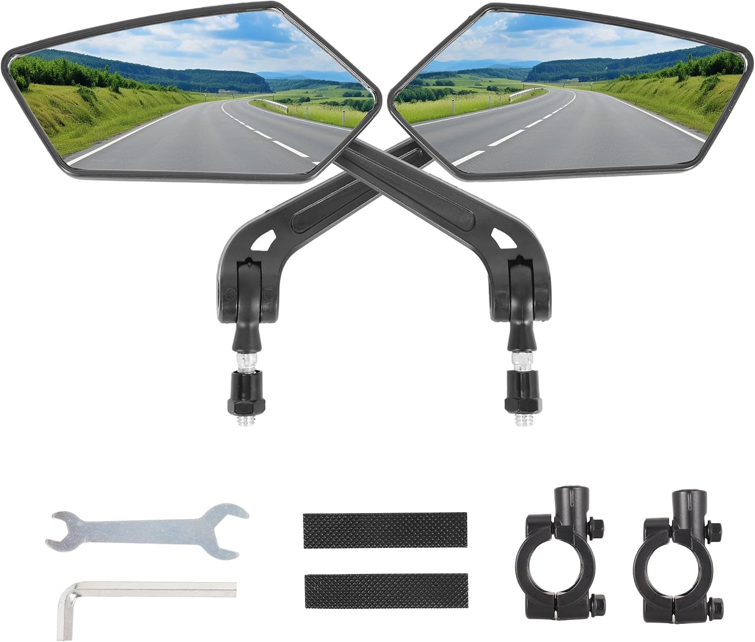 2-Pack 360° Adjustable Foldable Bike Mirror for Handlebar Mount