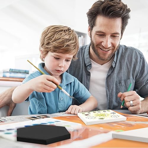 Miniatura 4 de Juego de mini lienzos negros con caballete, paquete de 18, 3 x 3 pulgadas, mini lienzo negro y 18 mini caballetes de 5 pulgadas, lienzo pequeño