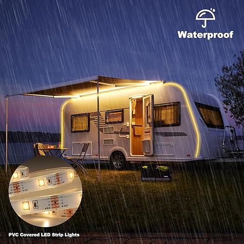 Miniatura 2 de echosari Tira de luces LED de 9.8 pies, 90 luces LED con temporizador remoto, tira de luces cortables para exteriores, impermeable, para dormitorio,