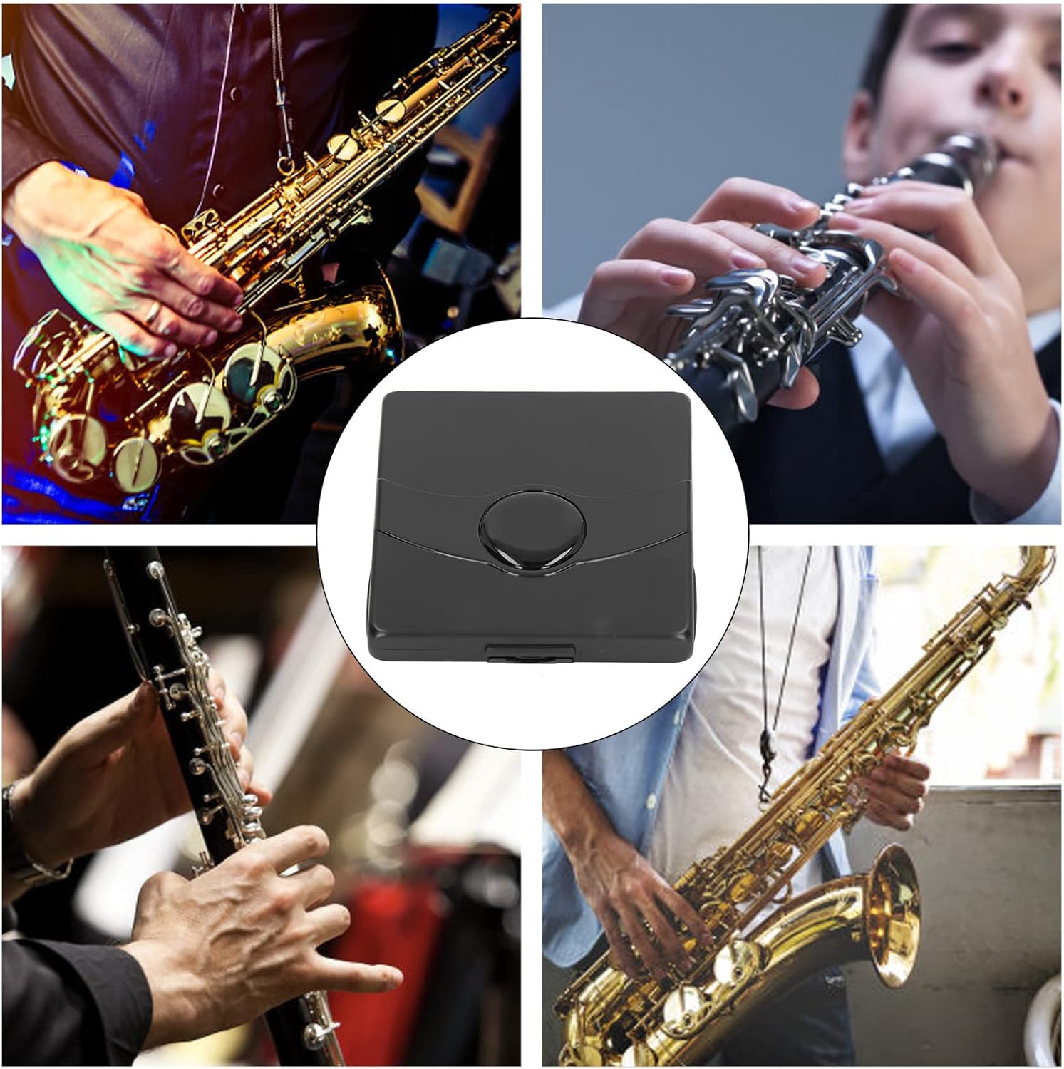 Case, and Drop Proof, Large Capacity 8 Pcs Saxophone Clarinet Storage Case, Black