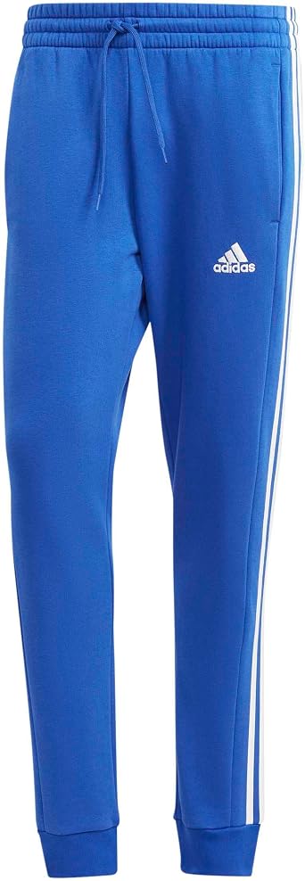 adidas Mens Essentials 3-Stripes Fleece Tapered Cuff Pants