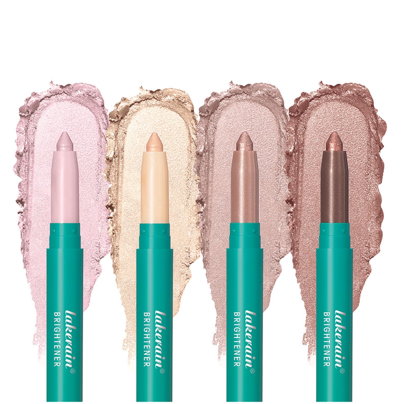 4 Colores Sombra de Ojos en Barra, MKNZOME Eyeliner y Sombras de Ojos Brillantes Waterproof Sombra de Ojos en Crema Maquillaje Profesional, Acabado Brillante, Larga Duración y Suave, Multiusos