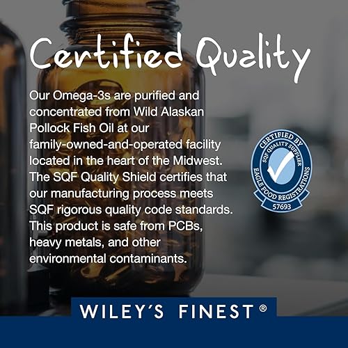 Miniatura 6 de Wiley's Finest Wild Alaskan Fish Oil Peak DHA - 900 mg EPA y DHA Omega-3 - 120 cápsulas blandas (60 porciones)