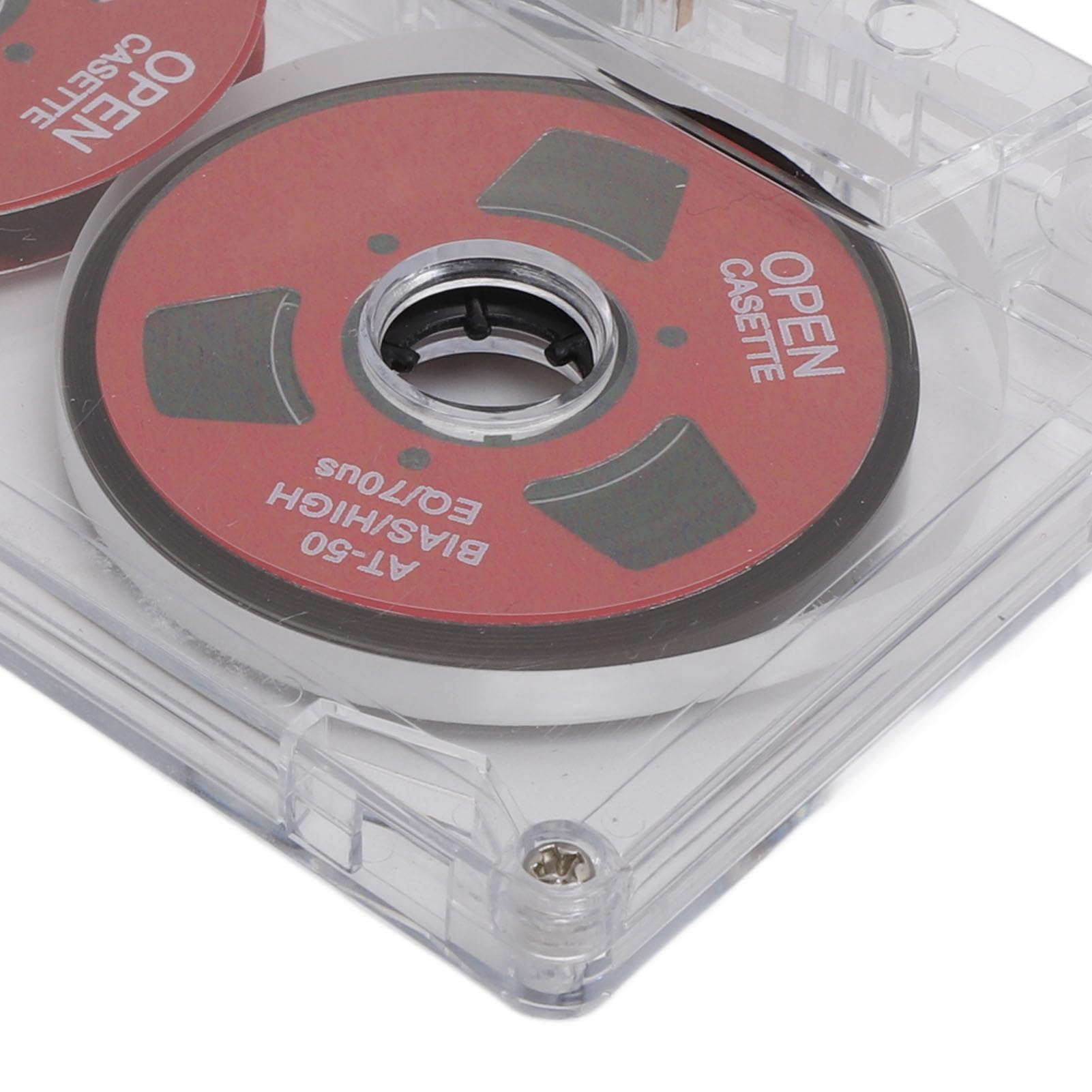 Cinta de Casete en de Carrete a Carrete, Cinta de Casete de Audio de Metal de Doble Cara con Caja Transparente, Tiempo de Grabación de 50 Minutos, Ideal para Grabación de