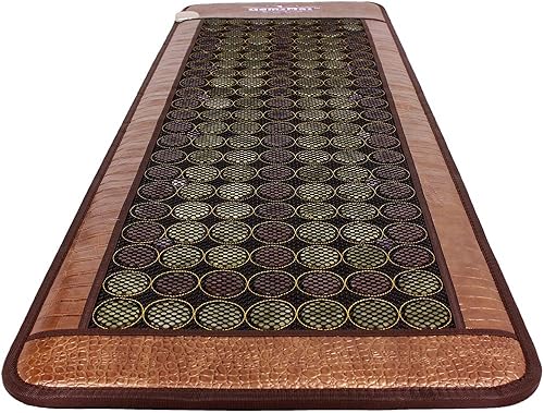 Miniatura 4 de Henri - Alfombra de piedra de calor con cuentas de turmalina 12 amatistas, jade 90, 64 cuentas de turmalina (72 pulgadas de largo x 24 pulgadas de