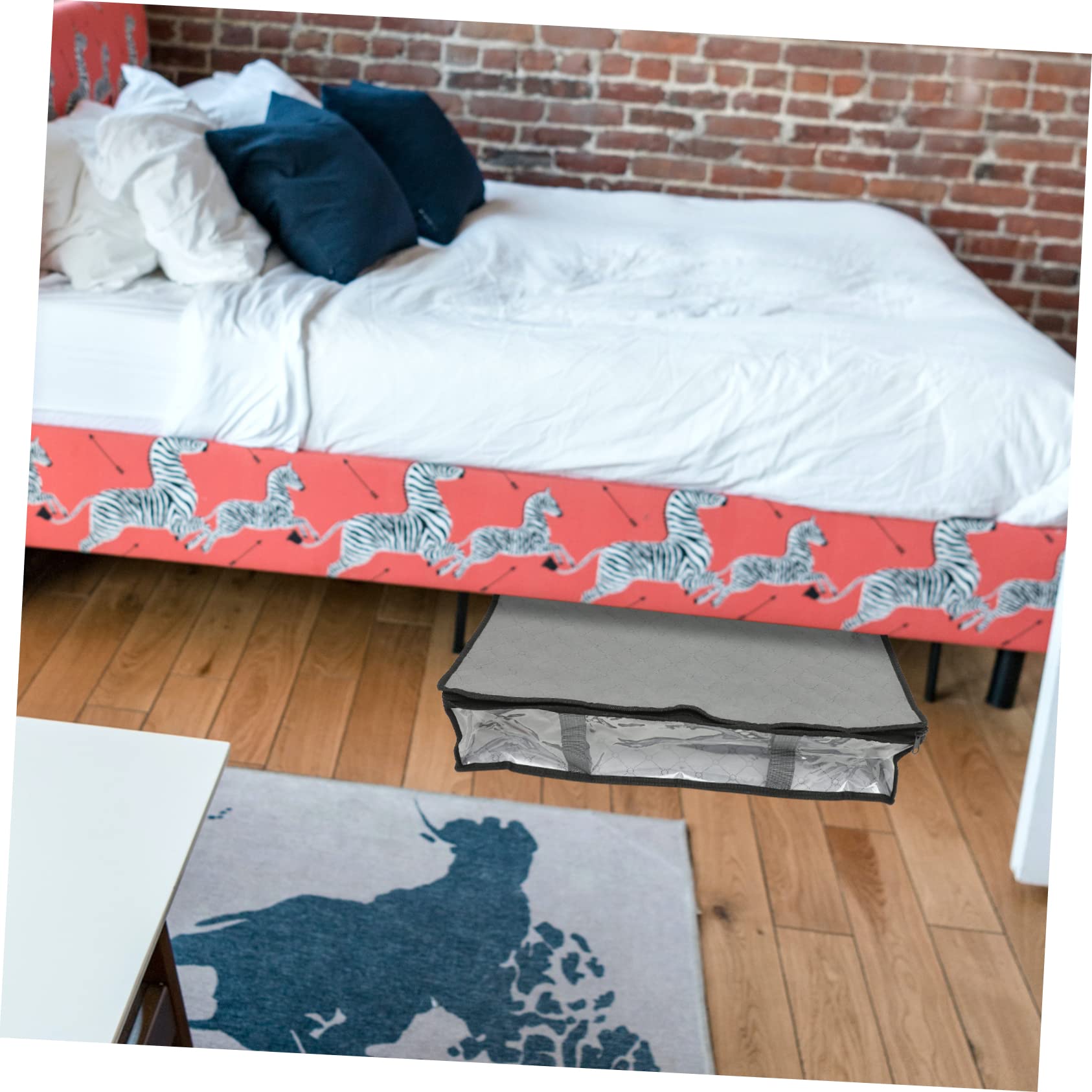ABOOFAN Contenitore Sotto Letto Pieghevole Non Tessuto Finestra Trasparente Grande Capacità per Vestiti e Giocattoli, Organizer Cerniera Adatto per Scaffali e Sotto Letto