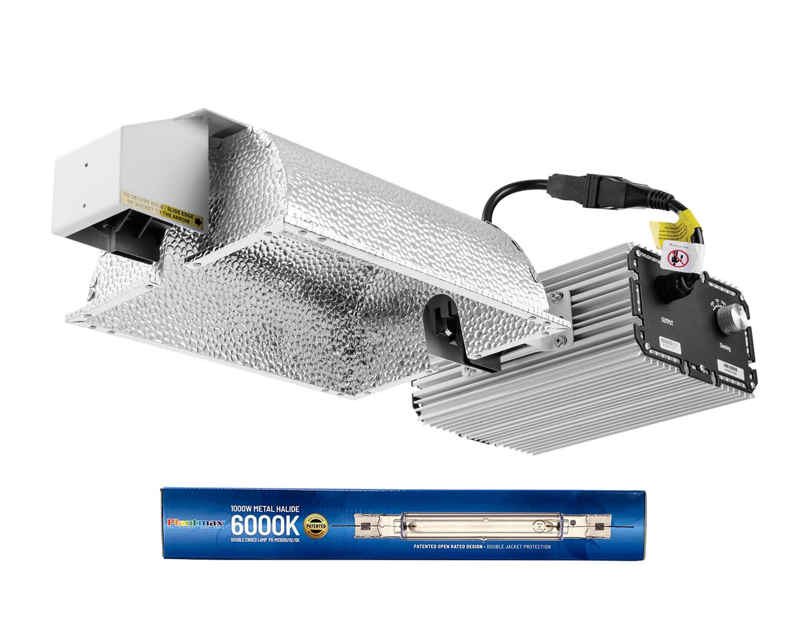 - UltraGrow – Classic 1000W DE Double Ended HID Grow Light System with HID Bulb, Dimmable Ballast for Indoor Growing (Classic & MH)