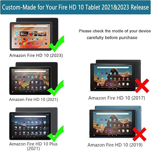 Miniatura 2 de Funda para tablet Fire HD 10 para niños (1311 generación, versión 20232021)-SHREBORN - Funda a prueba de golpes para niños con asa para tabletas