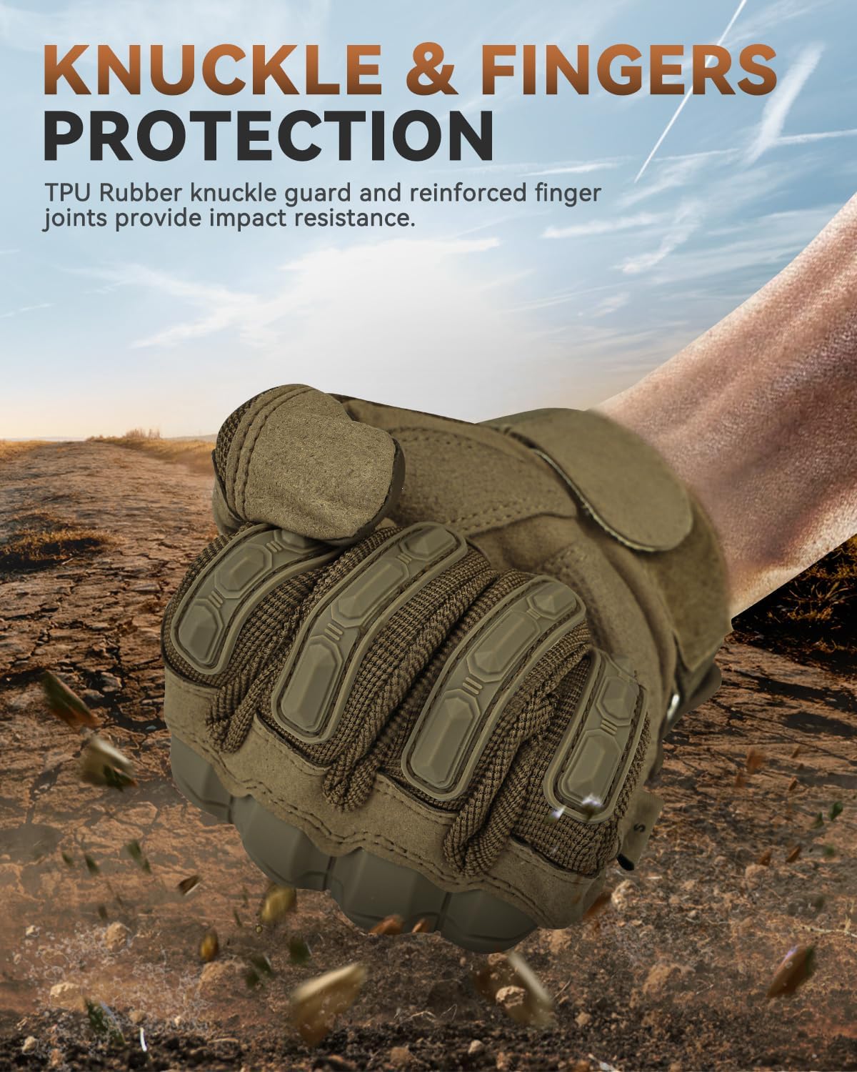 Tactical Gloves for Men, Motorcycle Military Combat Gloves Black Airsoft Gloves Touchscreen for Airsoft Outdoor Hunting Shooting Paintball Work Motorcycling Climbing - Image 2