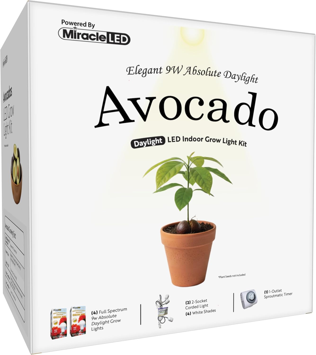 Miracle LED Elegant Avocado Starter Grow Light Kit 2-Socket Full Spectrum (2- Pack)