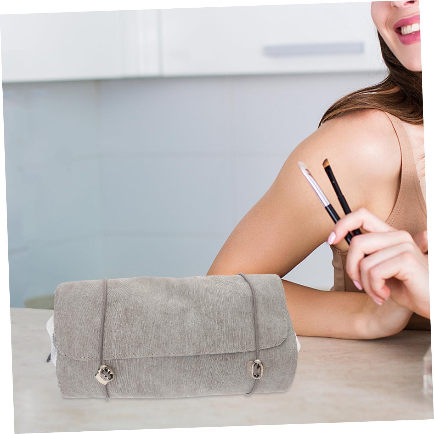 Healeved 3piezas Bolsa De Maquillaje Enrollable y Detachable para Organizador De Cosméticos Multifuncional Neceser Capacidad Alta y Asas para Mujeres y