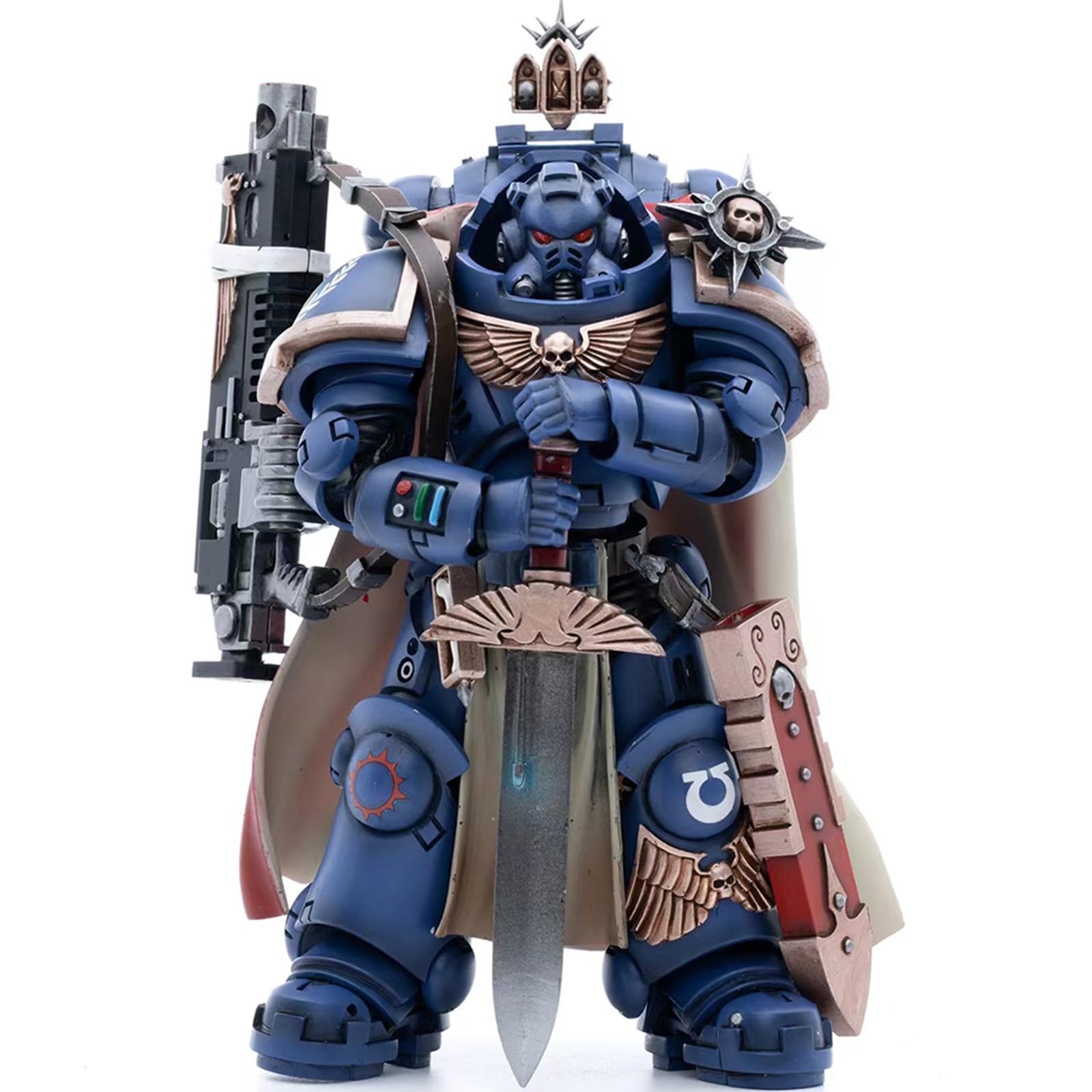 JOYTOY Warhammer 40k Ultramarines Captain with Master-crafted Heavy Bolt rifle 1/18 Action Figure, Dedicated To You Who Love Collecting