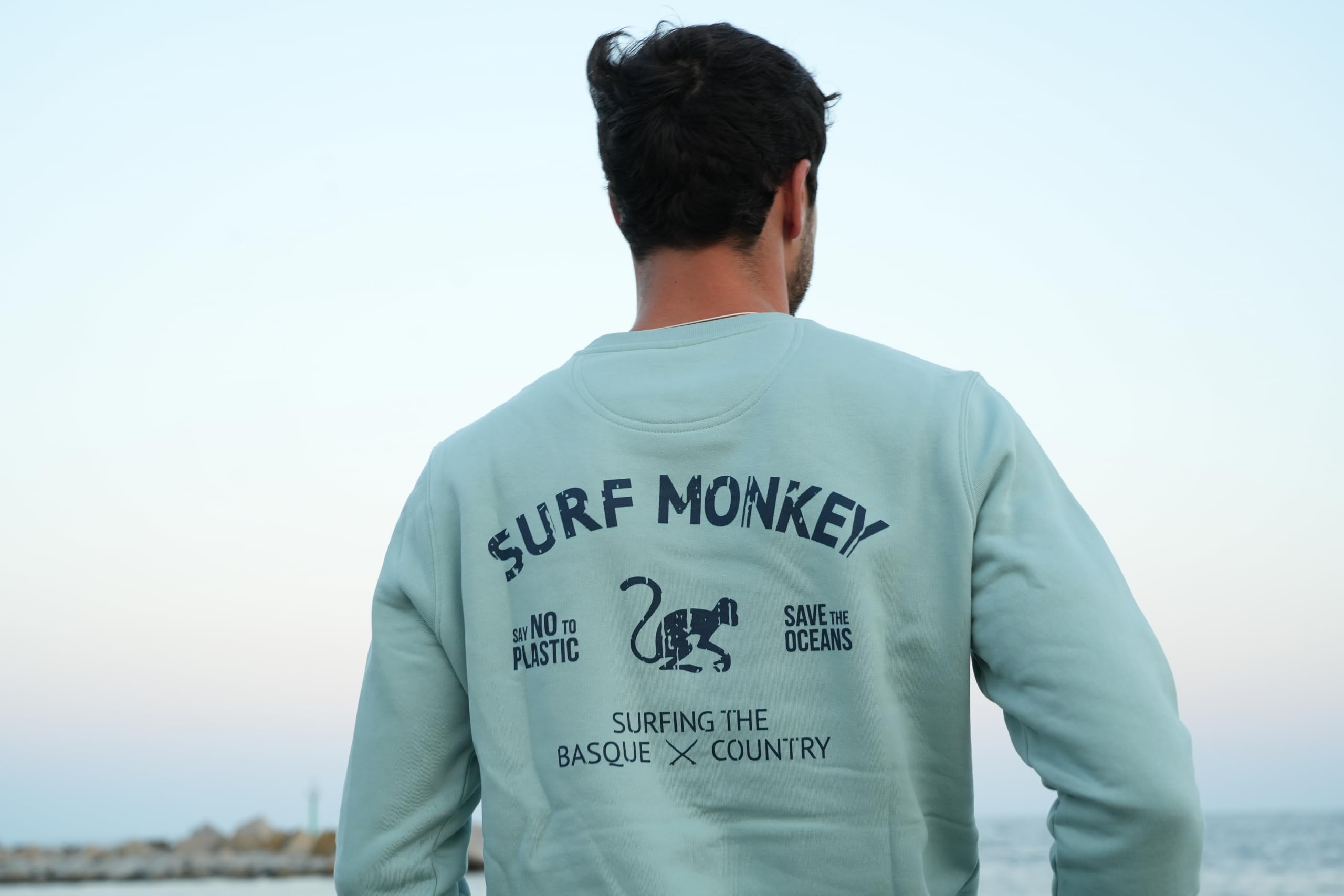 Surf Monkey Organiczna bluza z okrągłym dekoltem Save The Oceans