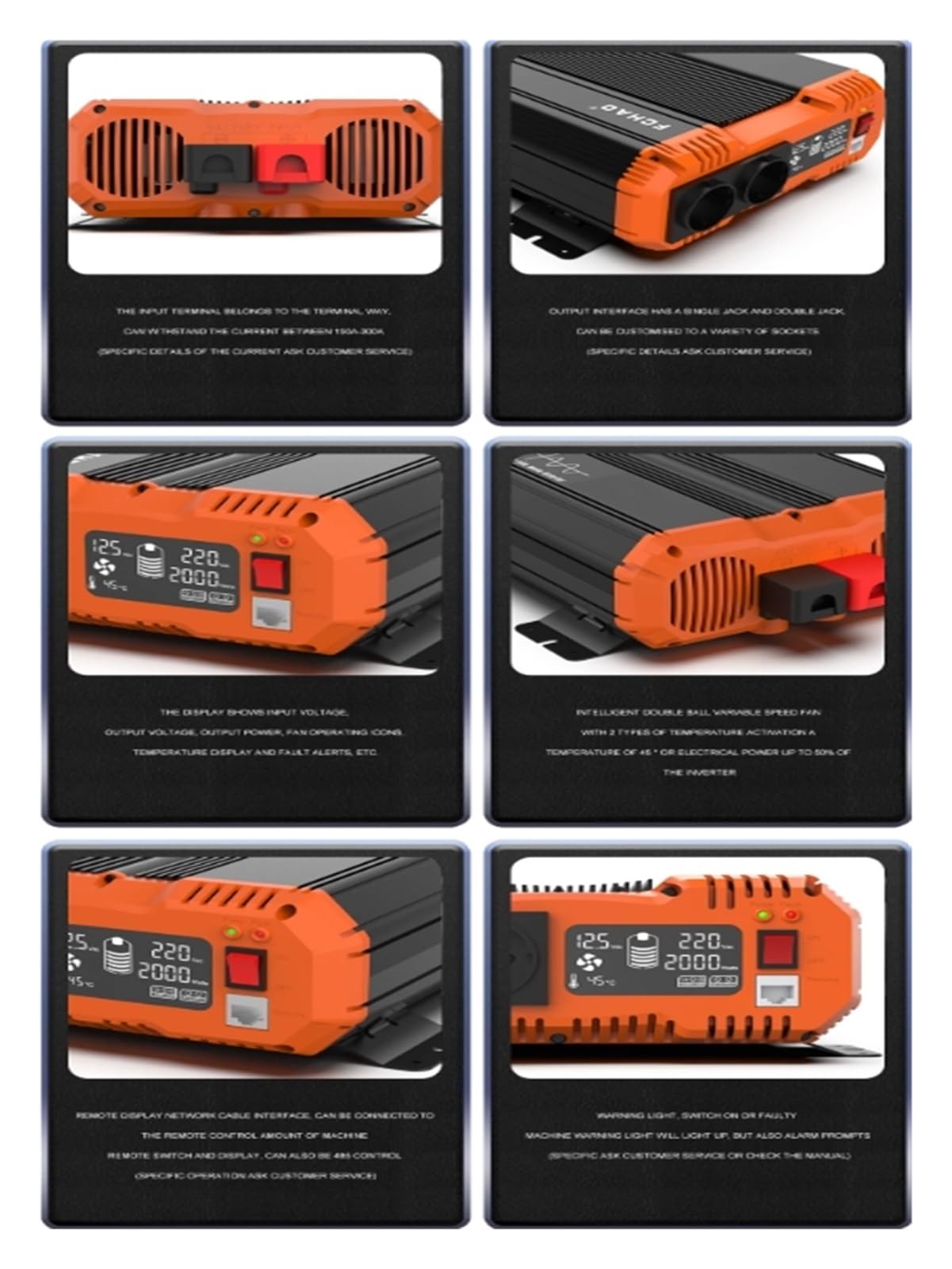 Inversores Solares Fuera Red para Camping 1200 W 1500 W 2 KW 3 KW Enchufes 230 V 12 V 24 V Europa(Universal,2500W-48)