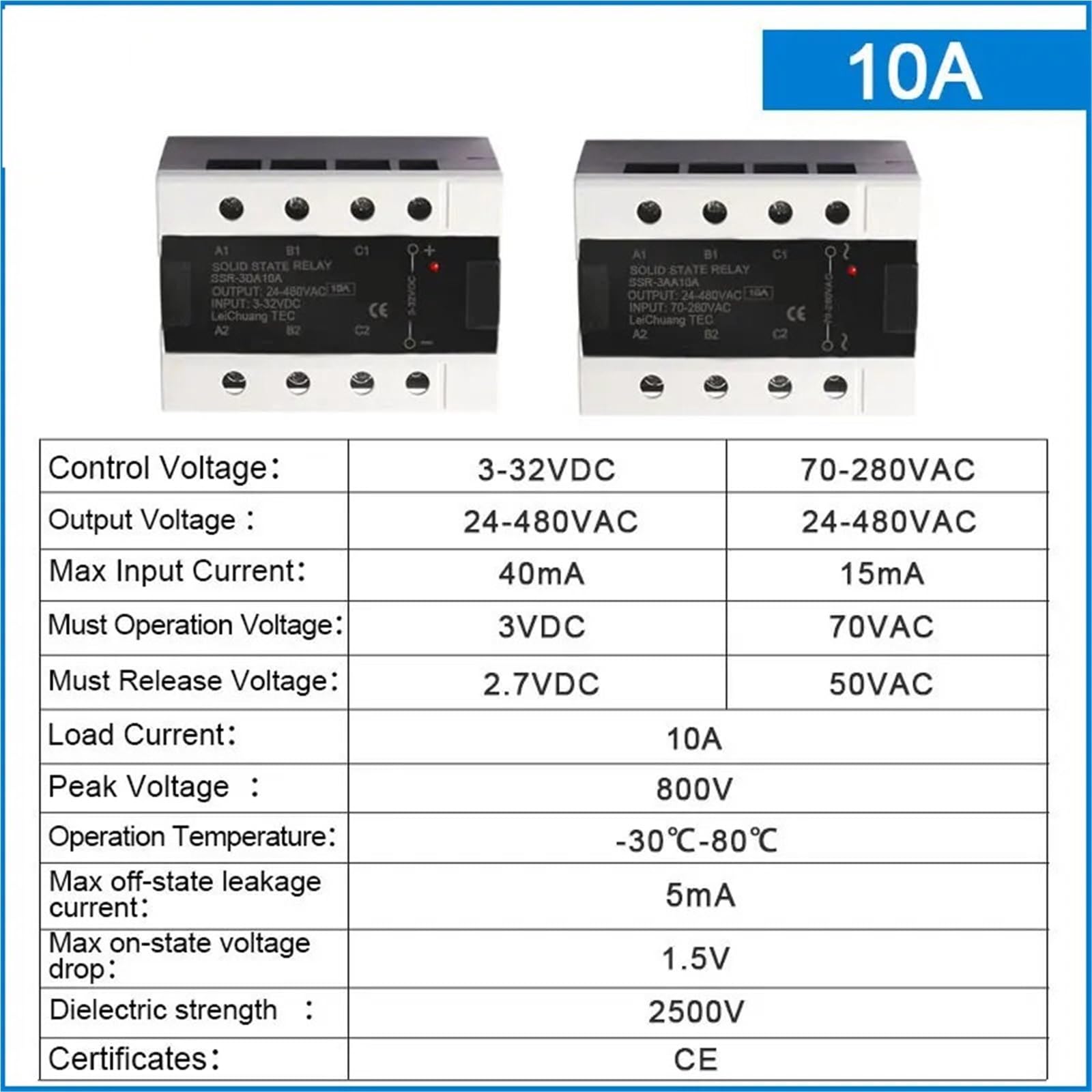 Relé de estado sólido trifásico 10A 25A 40A 60A 80A 100A 120A Control CC Relé de control trifásico CA 3-32VDC