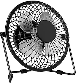 Mini Ventilador Portátil Silencioso De Mesa USB Rotação 360º Suporte de Ferro Compacto para Escritório Viagens e Casa Ventilação Direcionável Multiuso
