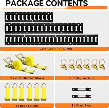 Elechomes E Track Tie-Down Rail Kit